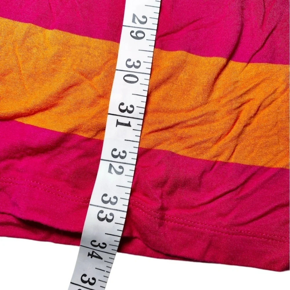 Calvin‎ Klein Striped Pink Orange Drawstring Waist Casual Dress - Picture 14 of 15